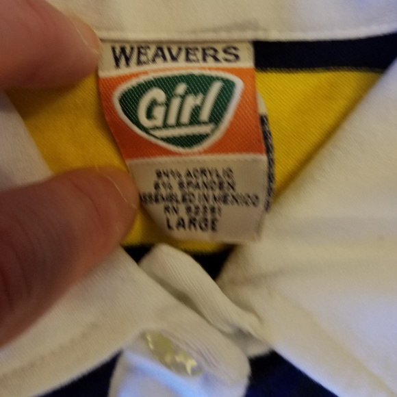 Weaver Girl EUC Rugby Shirt blue and gold - Picture 2 of 3